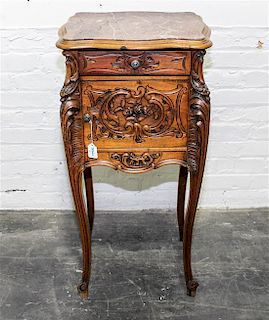 * A Louis XV Style Side Table Height 42 1/2 x width 15 x depth 13 1/2 inches.