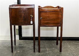 * A Near Pair of Mahogany Commode Cabinets Height of taller 31 inches.