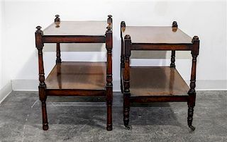 * A Near Pair of English Mahogany Side Tables Width of wider 24 1/2 inches.