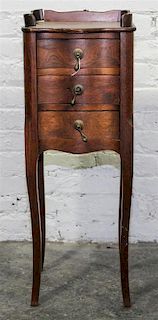 * A Mahogany Diminutive Commode Height 29 1/2 x width 12 1/2 x depth 10 1/2 inches.