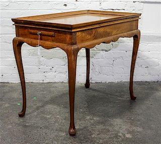 * A Queen Anne Style Mahogany Tea Table Height 26 x width 32 x depth 20 inches.