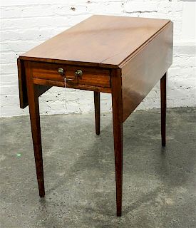 * An American Mahogany Drop Leaf Table Height 28 x width 16 1/4 x depth 30 1/4 inches (closed).