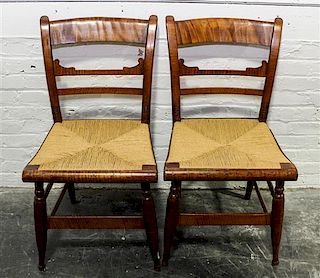 * A Pair of American Maple Side Chairs Height 33 1/4 inches.