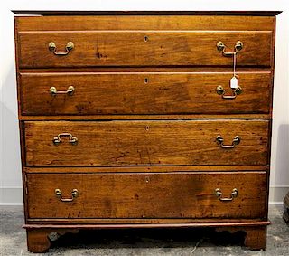 * An American Pine Mule Chest Height 40 1/2 x width 43 1/4 x depth 20 1/2 inches.