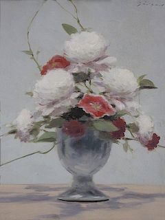 Andre Gisson 1926 - 2003 | Floral Still Life with Peonies