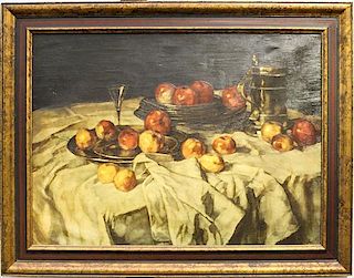 Carl Schuch Reproduction, (20th century), Still Life with Apples