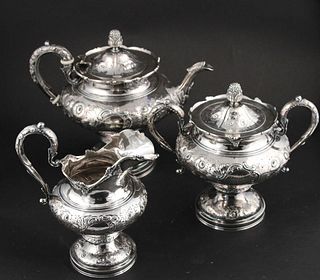Hayes and Robbins Coin Silver Tea Set