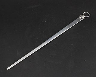 English Sterling Silver Shell-Decorated Skewer 