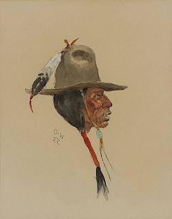 Olaf Wieghorst 1899 - 1988 | Indian in Cowboy Hat