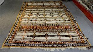 A Moroccan Wool Rug 8 feet 10 inches x 6 feet 8 inches.