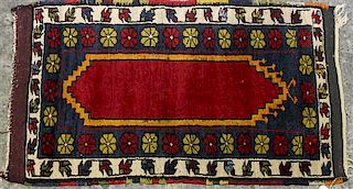 A Caucasian Kazak Prayer Rug 3 feet 8 inches x 2 feet 4 inches.