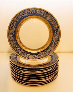 A Set of Twelve Rosenthal Dinner Plates. Diameter 11 inches.