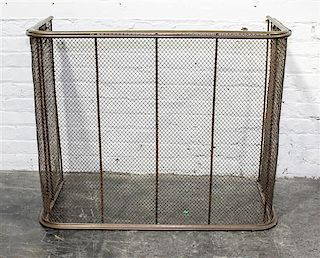 A Continental Brass Fireplace Screen Height 30 inches.