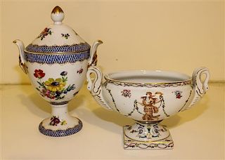A Polychrome Decorated Porcelain Tureen Width over handles 11 inches.
