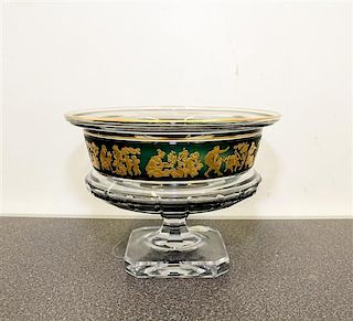 A Gilt Decorated Glass Center Bowl Diameter 9 1/2 inches.