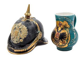 An Imperial German Pickelhaube Height of first 9 inches.