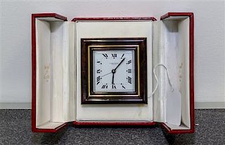 A Cartier Desk Clock Height 3 inches.