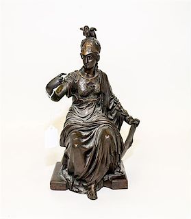 A Continental Bronze Figure, Bouret Height 12 inches.