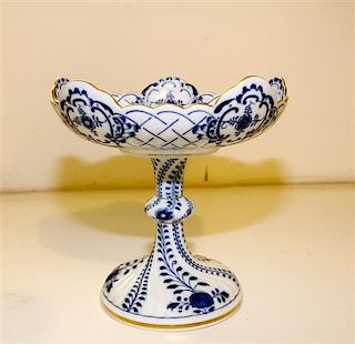 A Meissen Porcelain Compote Height 8 3/4 inches.