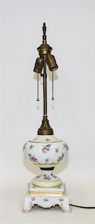 * A Vienna Porcelain Vase Height overall 26 inches.