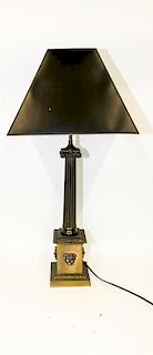 * A Bronze Table Lamp Height overall 38 inches.