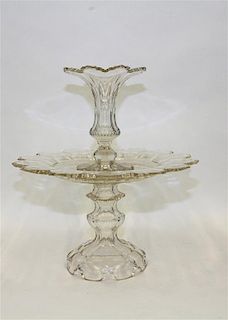 * A Cut Glass Epergne Height 16 1/2 inches.