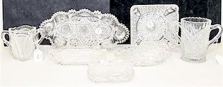 * Seven Cut Glass Bowls Diameter of largest 9 inches.