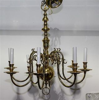 * A Dutch Baroque Style Eight-Light Chandelier Height 29 inches.