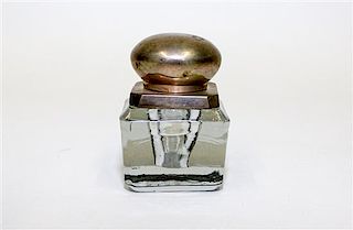 * A Glass Inkwell. Height 3 inches.