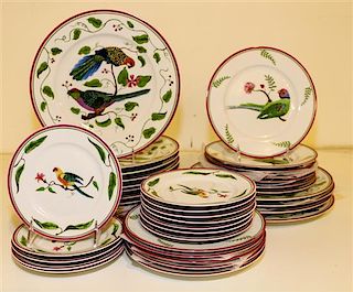 A Lynn Chase Porcelain Dinner Service Diameter of dinner plates 11 inches.