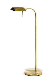 A Brass Floor Lamp. Height 36 1/2 inches.
