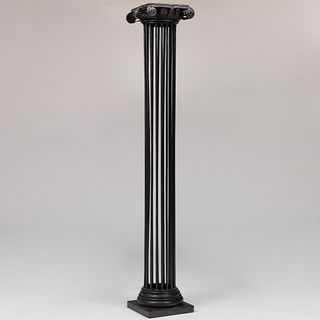 Black Painted Metal Model of an Ionic Column