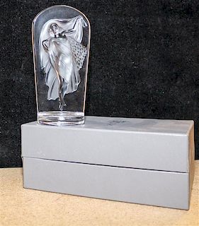 * A Lalique Collectors' Society Glass Plaque Height 5 3/8 inches.