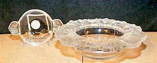 * Two Lalique Glass Articles Diameter of first 8 5/8 inches.