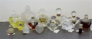 * A Collection of Fifteen French Glass Perfume Bottles. Height of tallest 5 1/2 inches.