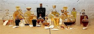 * A Collection of Twenty-Six Lalique and Other French Glass Perfume Bottles. Height of tallest 4 3/4 inches.