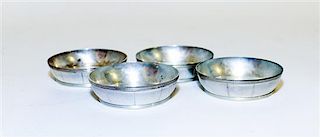 A Set of Four American Silver Butter Dishes, Tiffany & Co., New York, NY, or circular form with reeded banding along rim and 