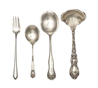 A Collection of American Silver Spoons, various makers, comprising 11 Gorham Golden Lancaster soup spoons, 10 Towle Georgian 