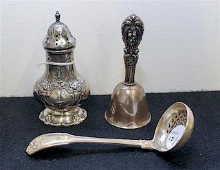 An English Silver Straining Spoon Length 6 inches.