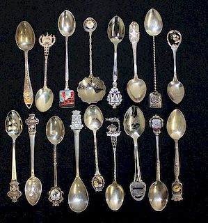 A Collection of Demitasse Spoons Average length 6 inches.
