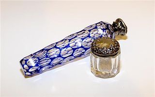 A Bohemian Cut to Clear Scent Flask Length of first 5 1/4 inches.