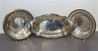 Three American Silver Bowls, Gorham Mfg. Co. Providence, RI, comprising two circular and an oval example.