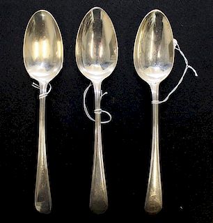 A Group of Three George III Silver Tablespoons, George Smith III, London, 1783, having a thread border.
