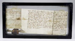 1583 Vellum Obligation W/ Seal From Richard Bingham