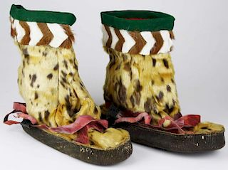 Pair Of Ca. 1920 Seal Skin Mukluk Boots.