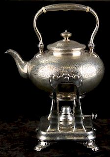 Tiffany & Co. Sterling Silver Hot Water Kettle On Stand