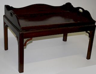 18Thc Chippendale Mahogany Tray And Stand