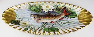 Ca. 1880 Haviland Limoges Fluted Fish Platter