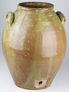 Early 19Th C Vermont Ovoid Redware Water Cooler