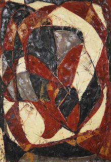 Julio Matilla (Cuban 1928-) Sombray Luz- Brutalist Oil On Canvas 1957